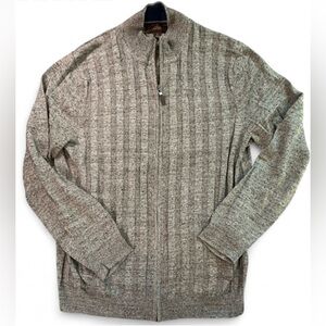 Tasso Elba Men's Grey Zip-Up Sweater 100% Cotton